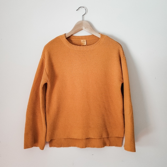 Zara Knitwear Collection Soft Mustard Bell Sleeve Boxy Sweater - Picture 1 of 3